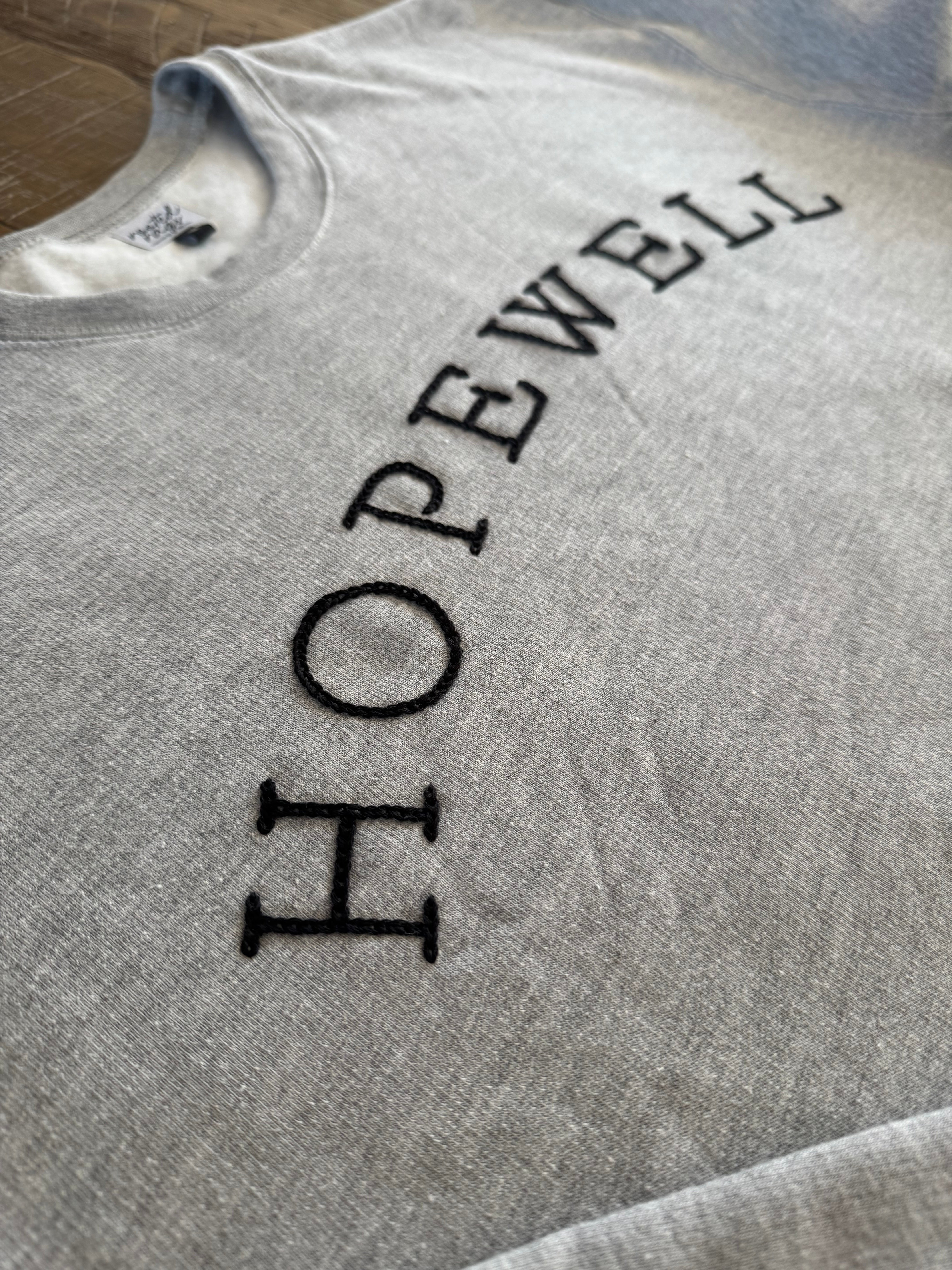 Hopewell Hand Embroidered Adult Sweatshirt or T-Shirt