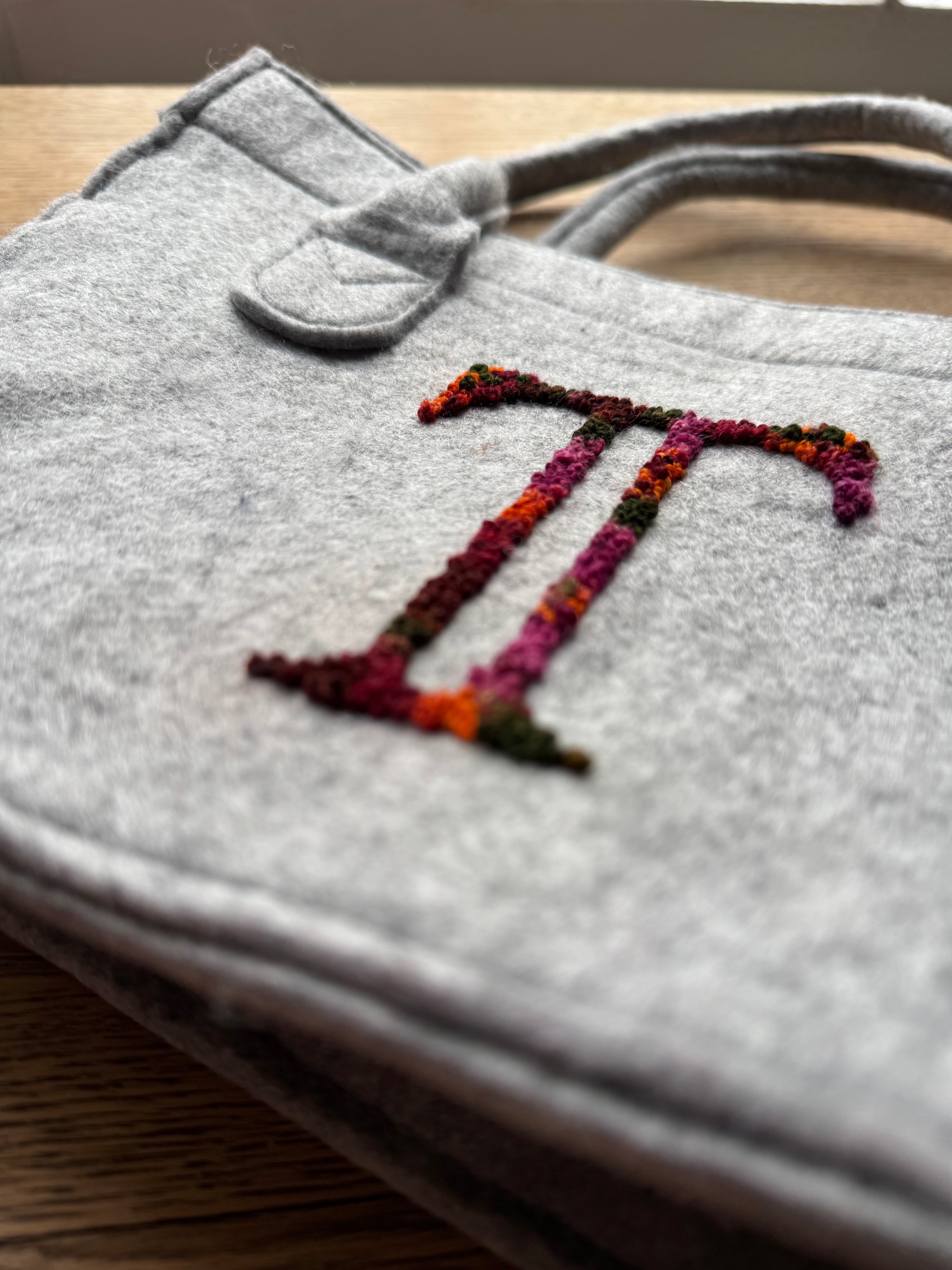 Hand Embroidered Felt Tote