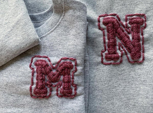 Varsity Letter Yarn Embroidered Kids Sweatshirt