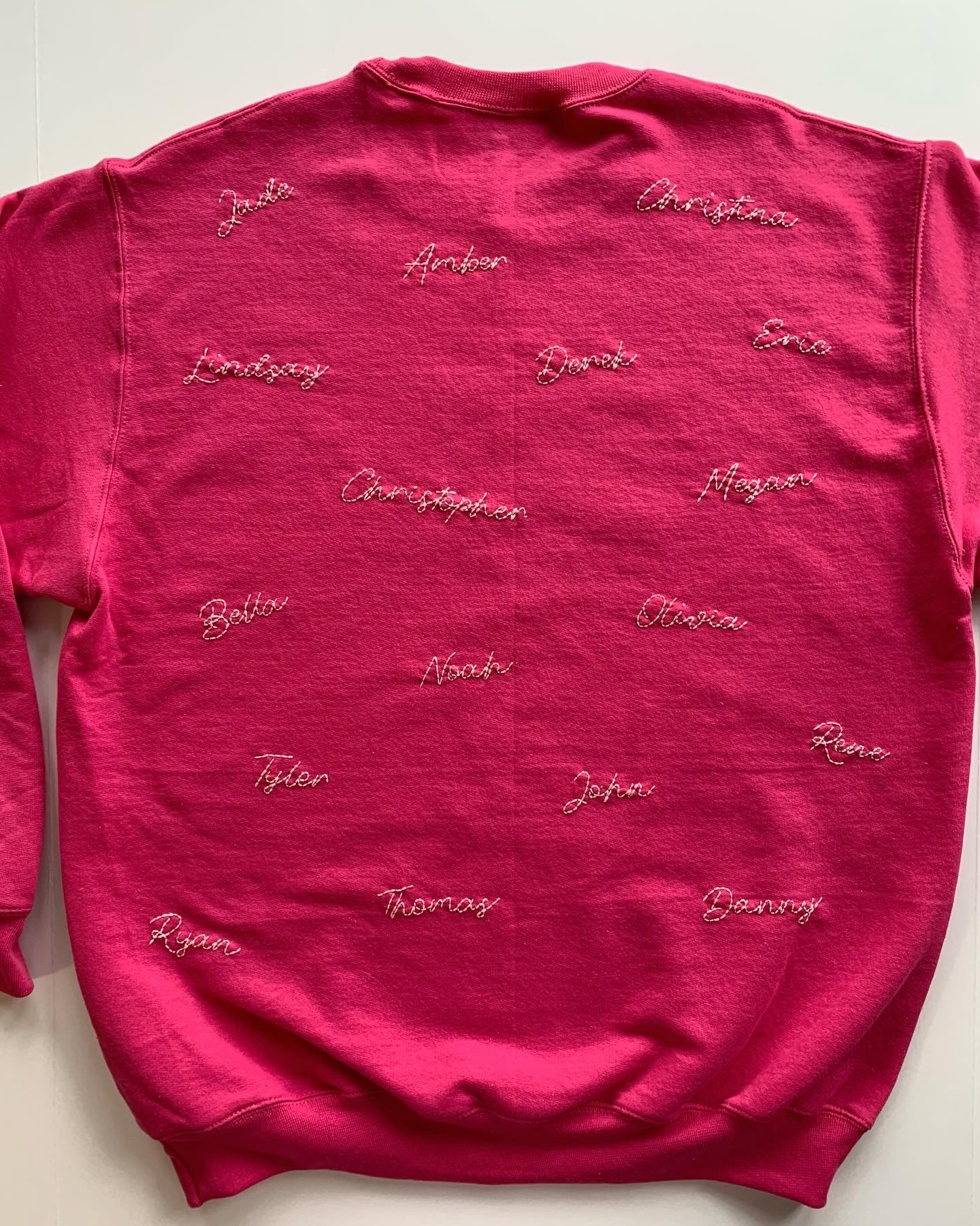Family Names Hand Embroidered Sweatshirt