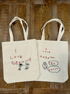 Hand Embroidered Kids' Drawing Tote