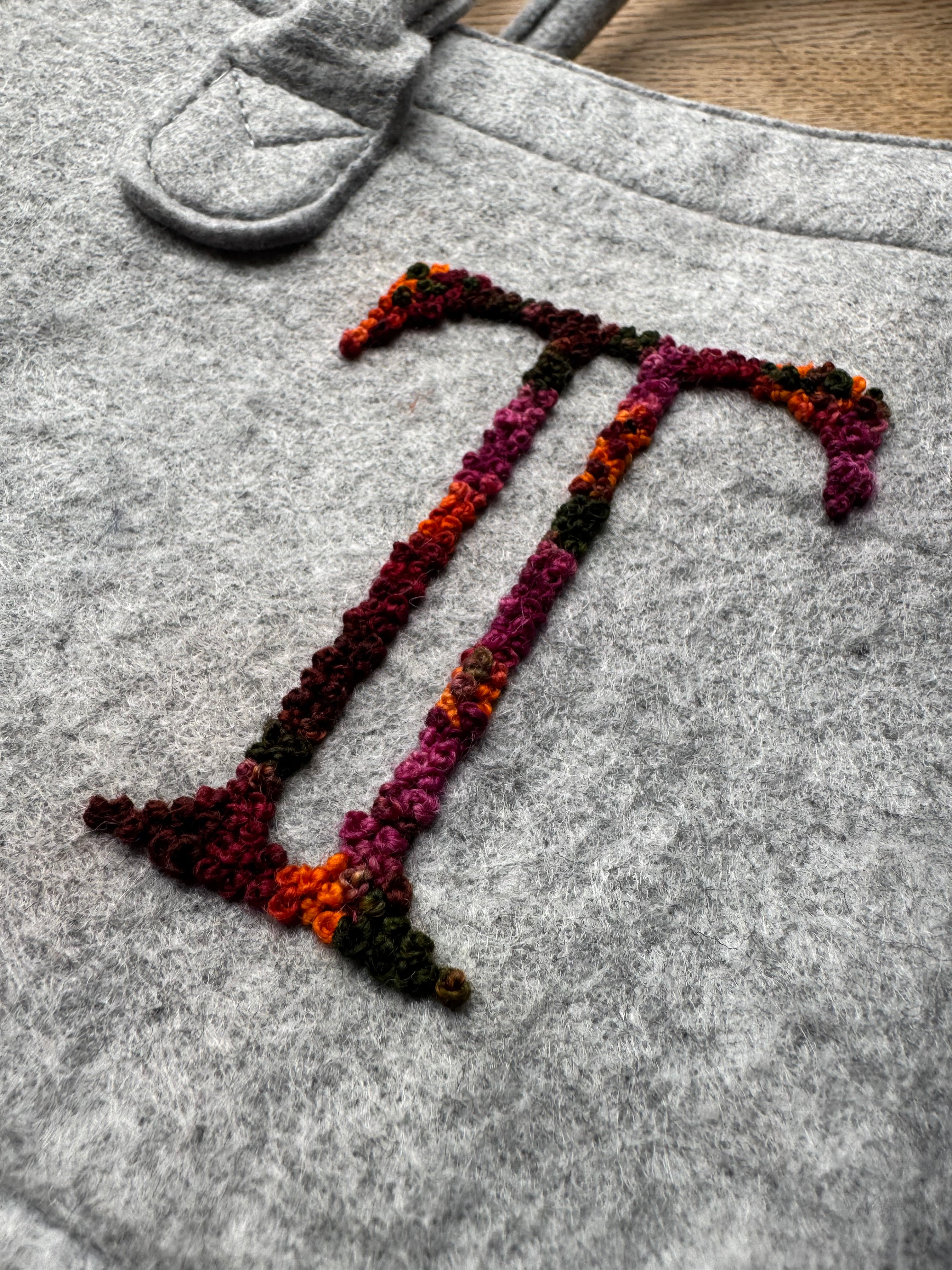 Hand Embroidered Felt Tote