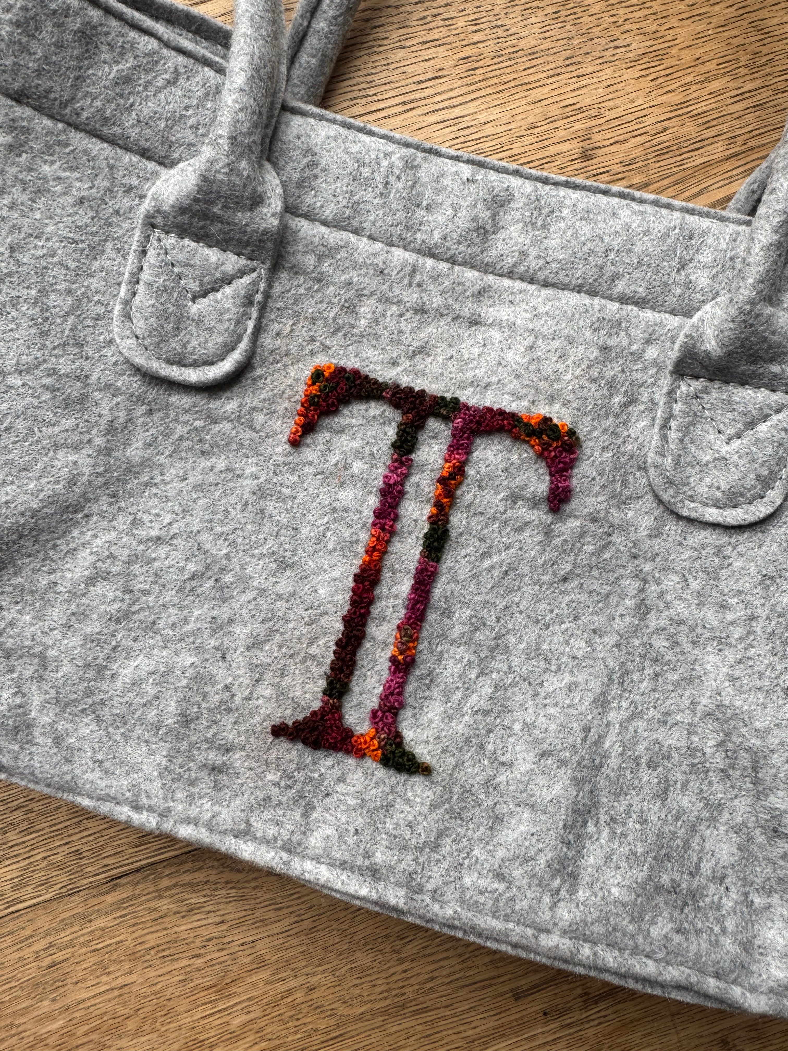 Hand Embroidered Felt Tote