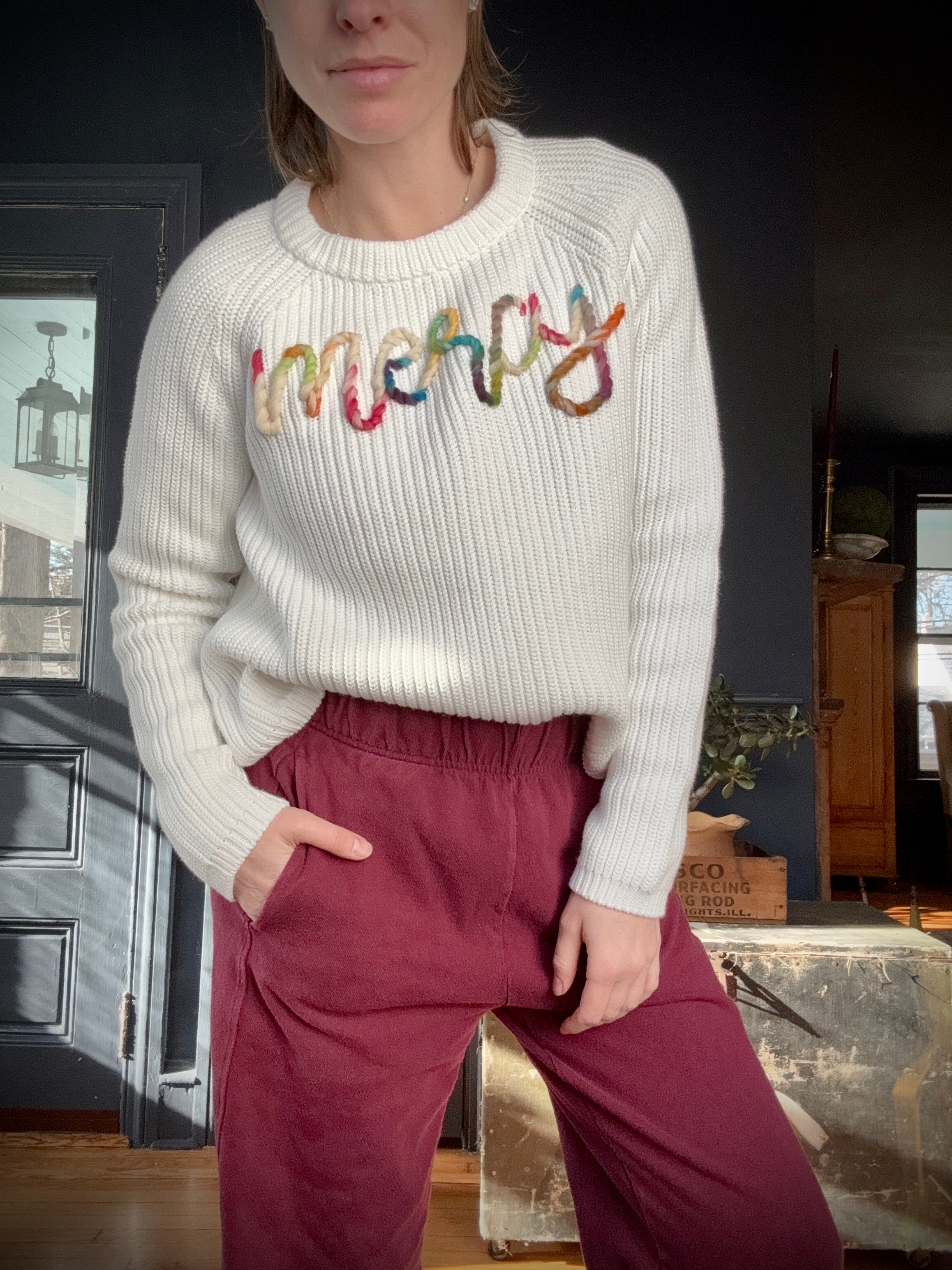 Mercy Hand Embroidered Women's Sweater