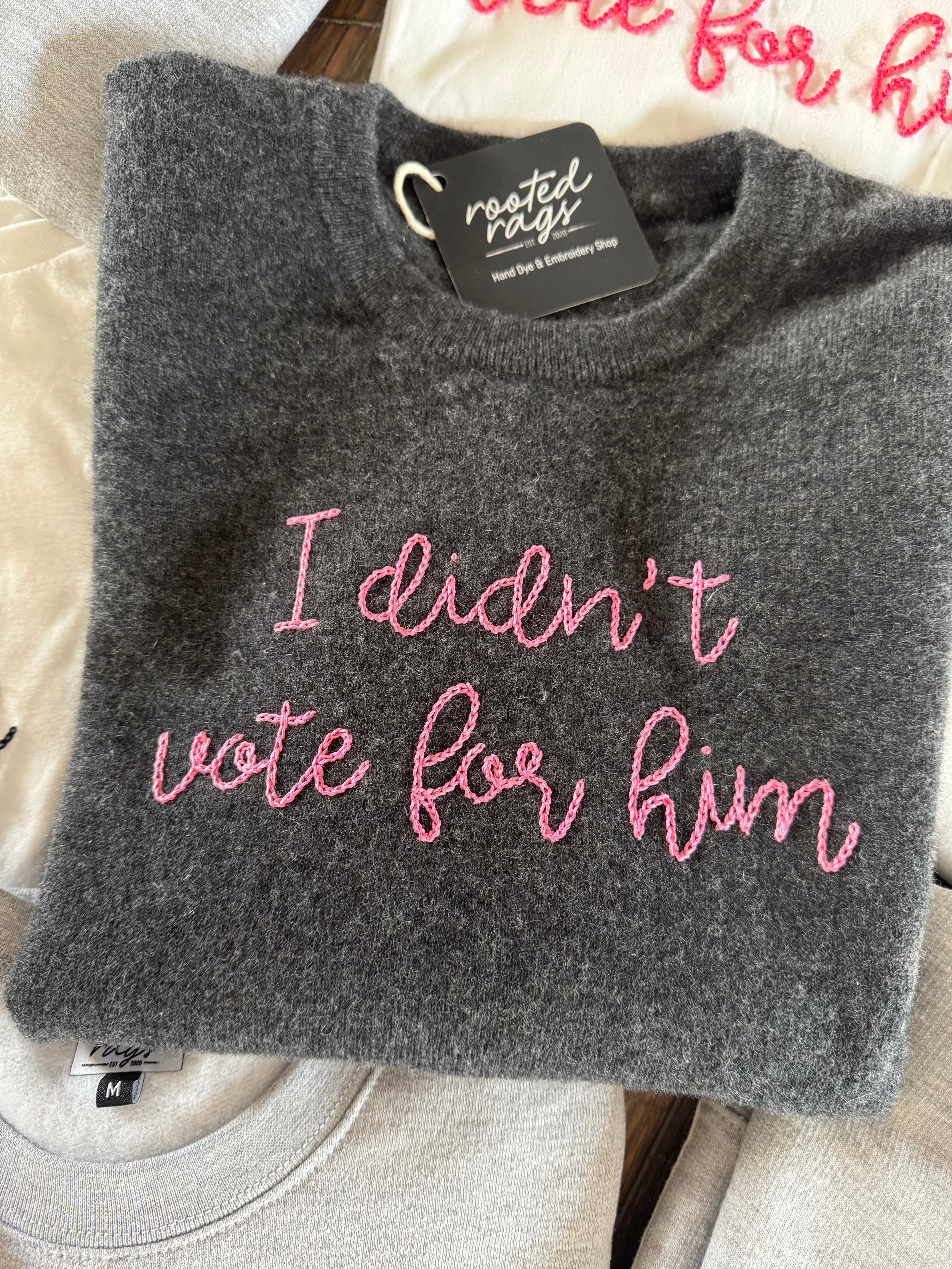 I Didn't Vote For Him Women's Cashmere Sweater