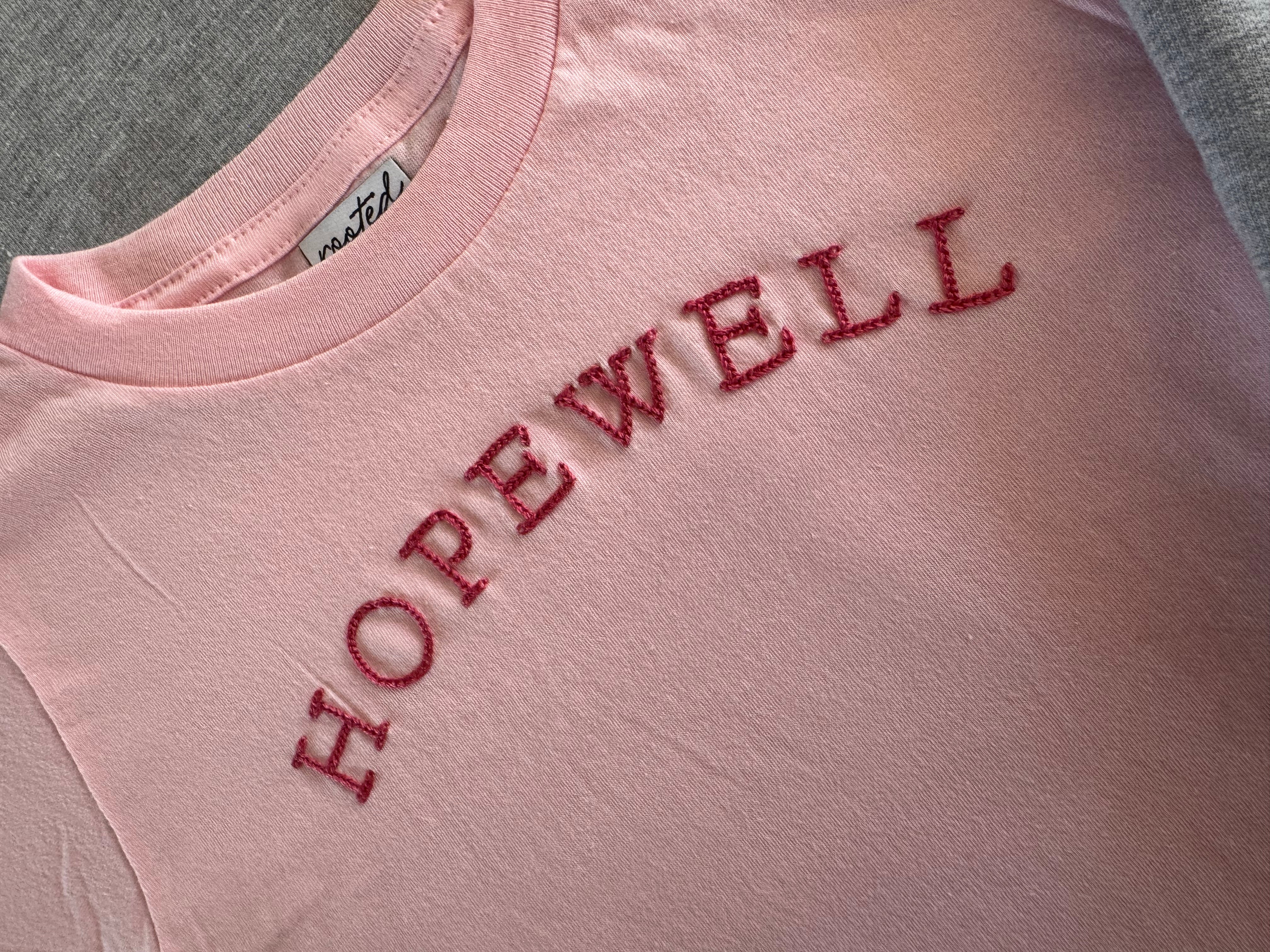 Hopewell Hand Embroidered Kids Sweatshirt or T-Shirt