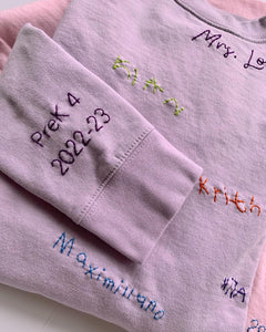 Kids' Names Hand Embroidered Sweatshirt