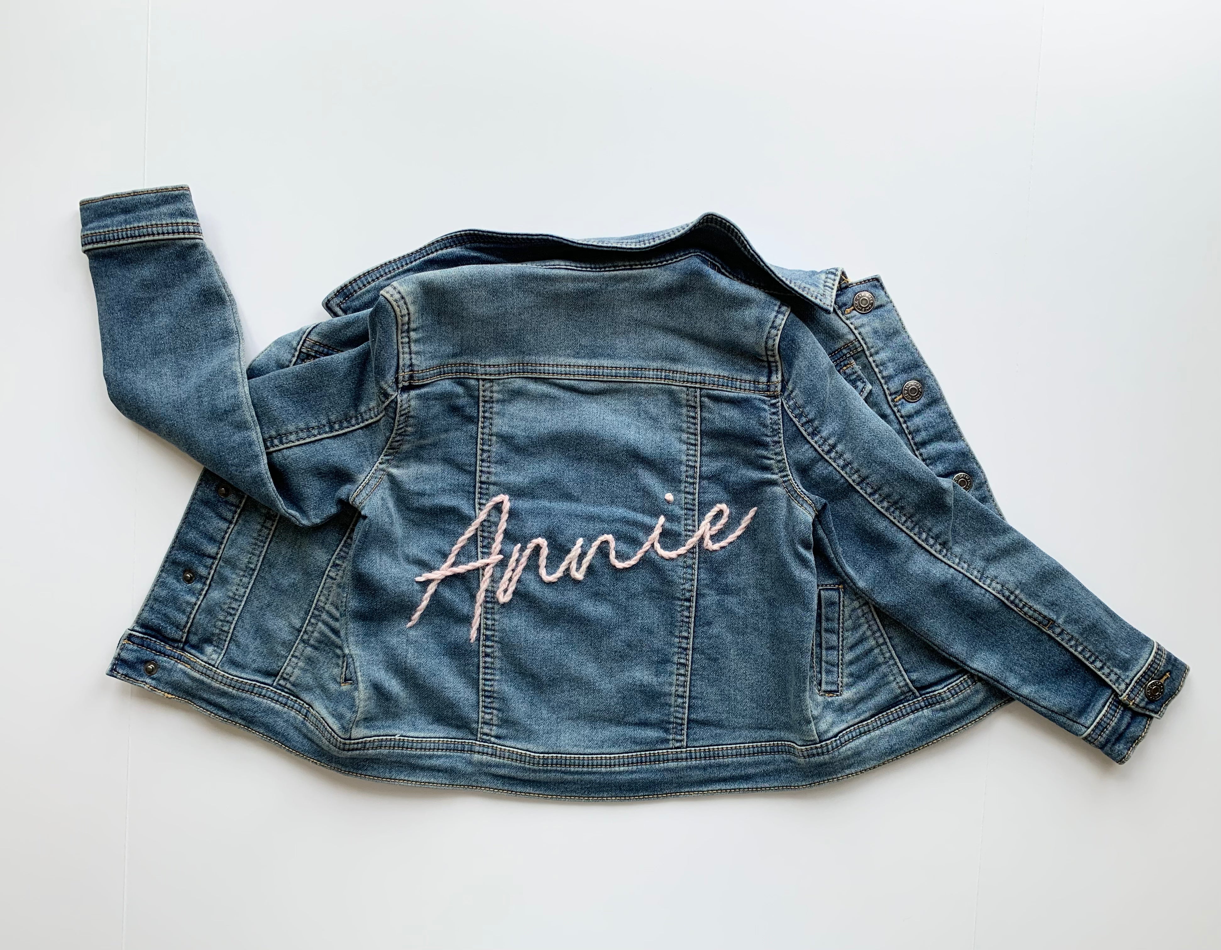 Embroidered blue 2025 jean jacket