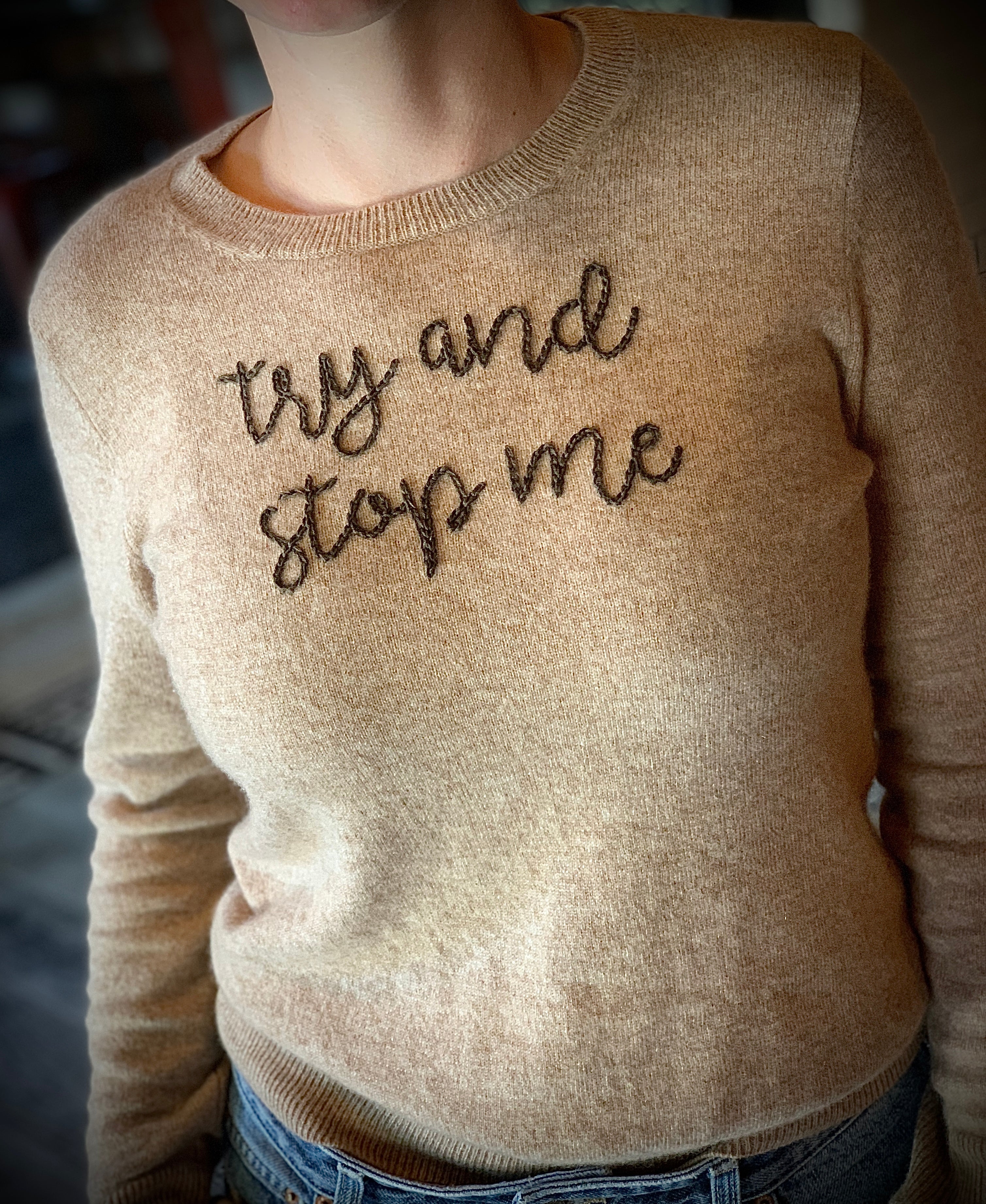 Design Your Own Hand Embroidered Women’s Cashmere Sweater