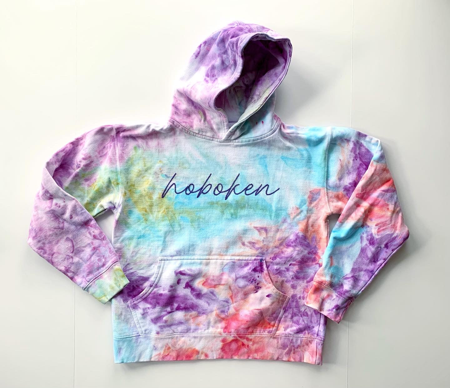 Hoboken Hand Embroidered and Ice Dyed Kids Sweatshirt