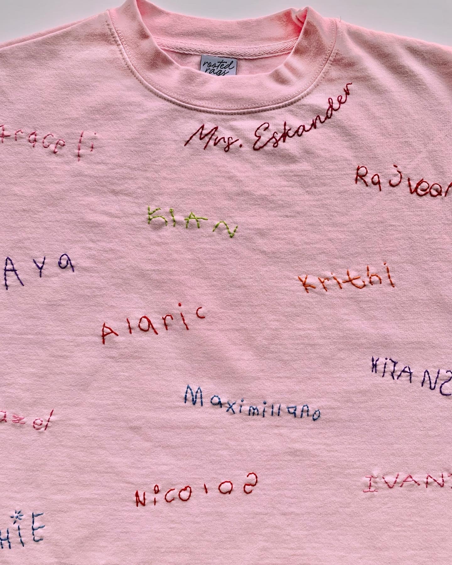 Kids' Names Hand Embroidered Sweatshirt