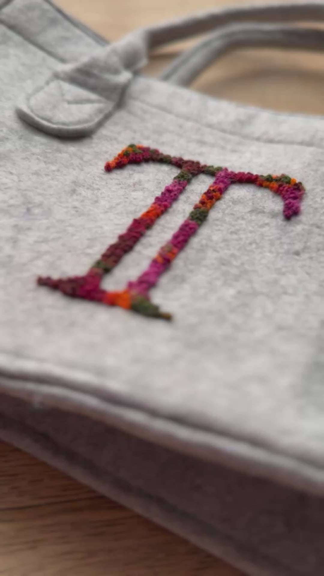 Hand Embroidered Felt Tote