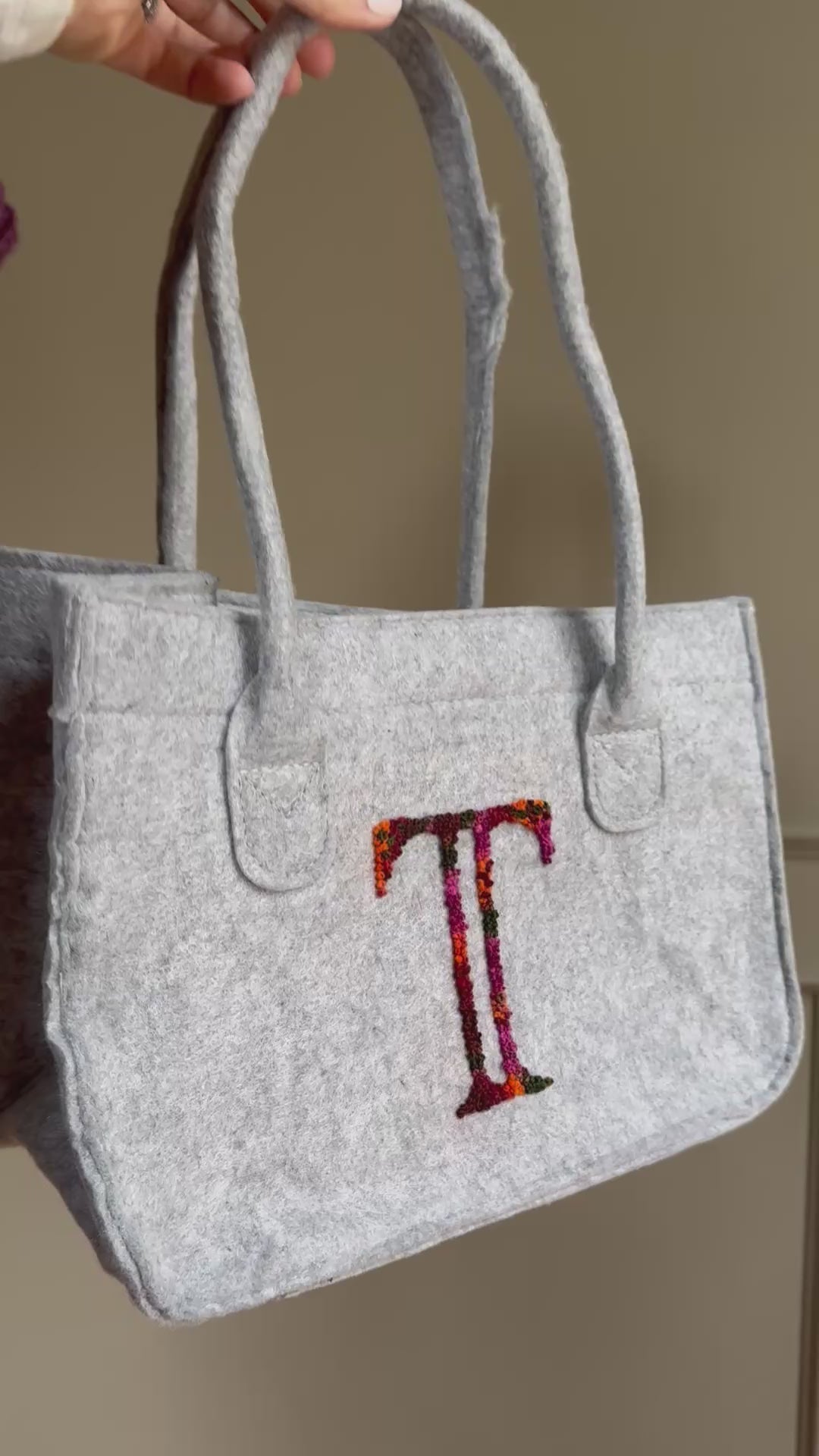 Hand Embroidered Felt Tote
