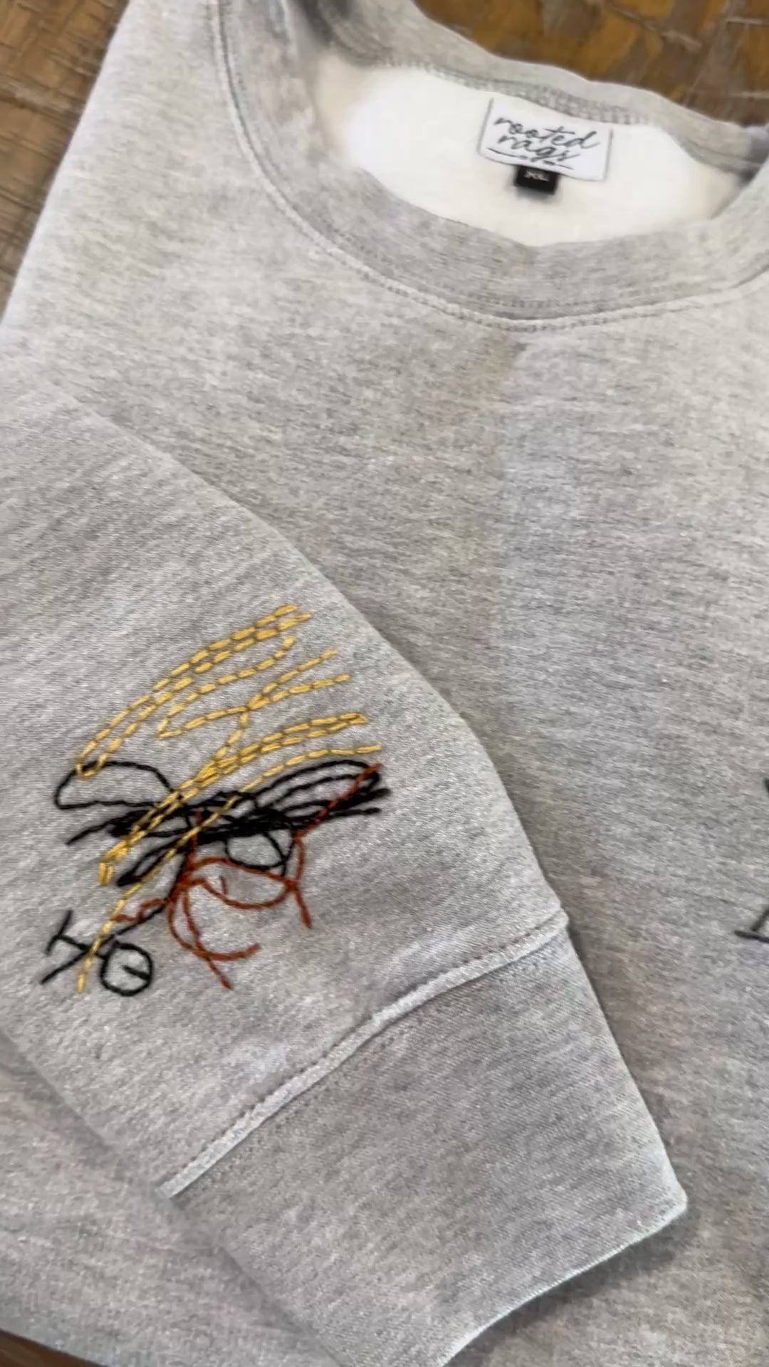 Custom Hand Embroidered Kid’s Drawing Adult Sweatshirt