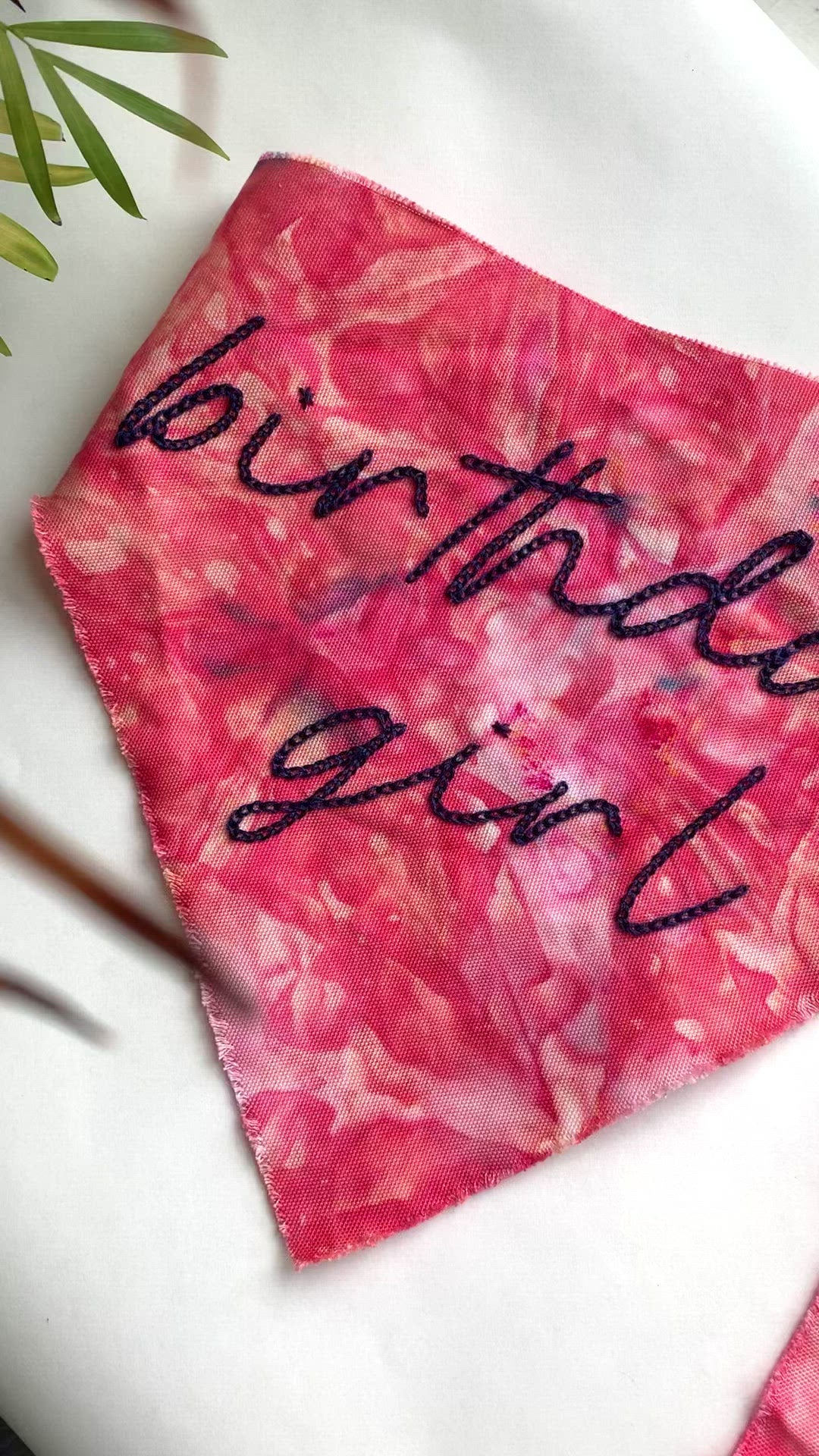 Ice Dyed and Hand Embroidered Pet Bandana