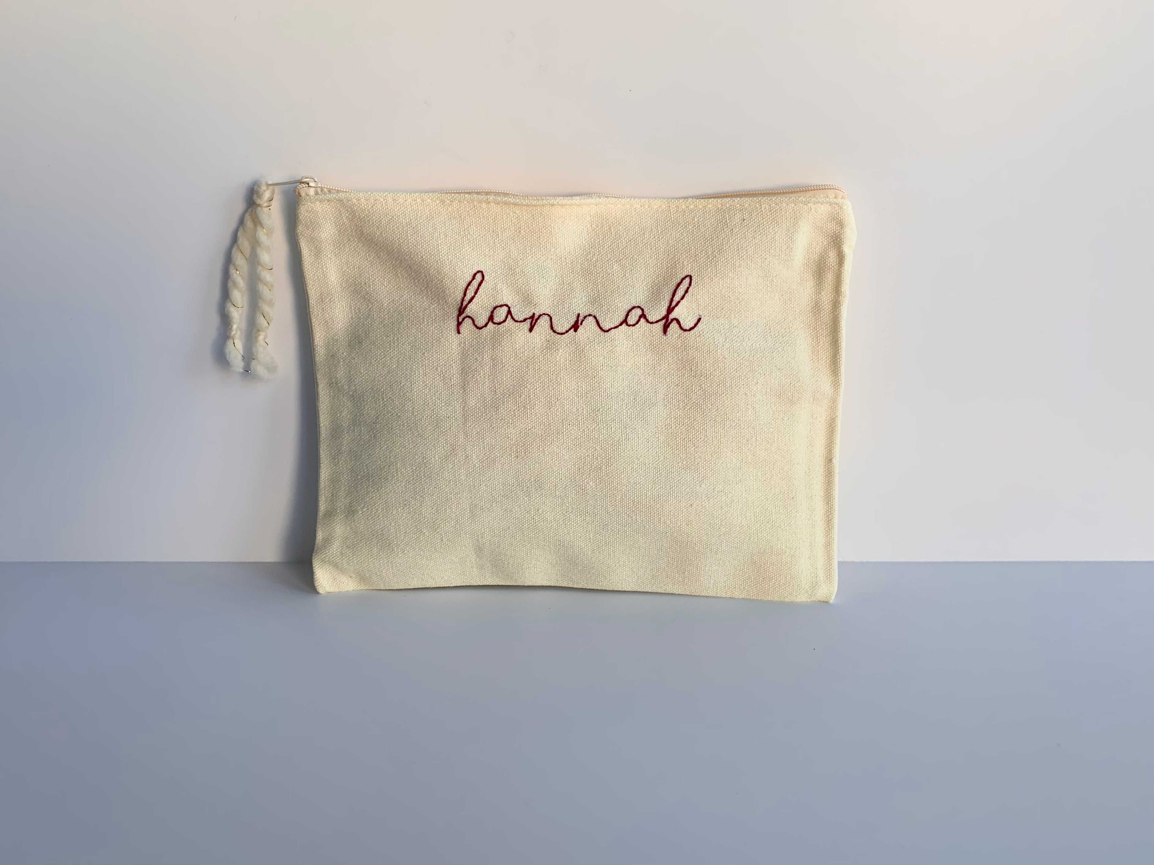 Hand Embroidered Name Pouch