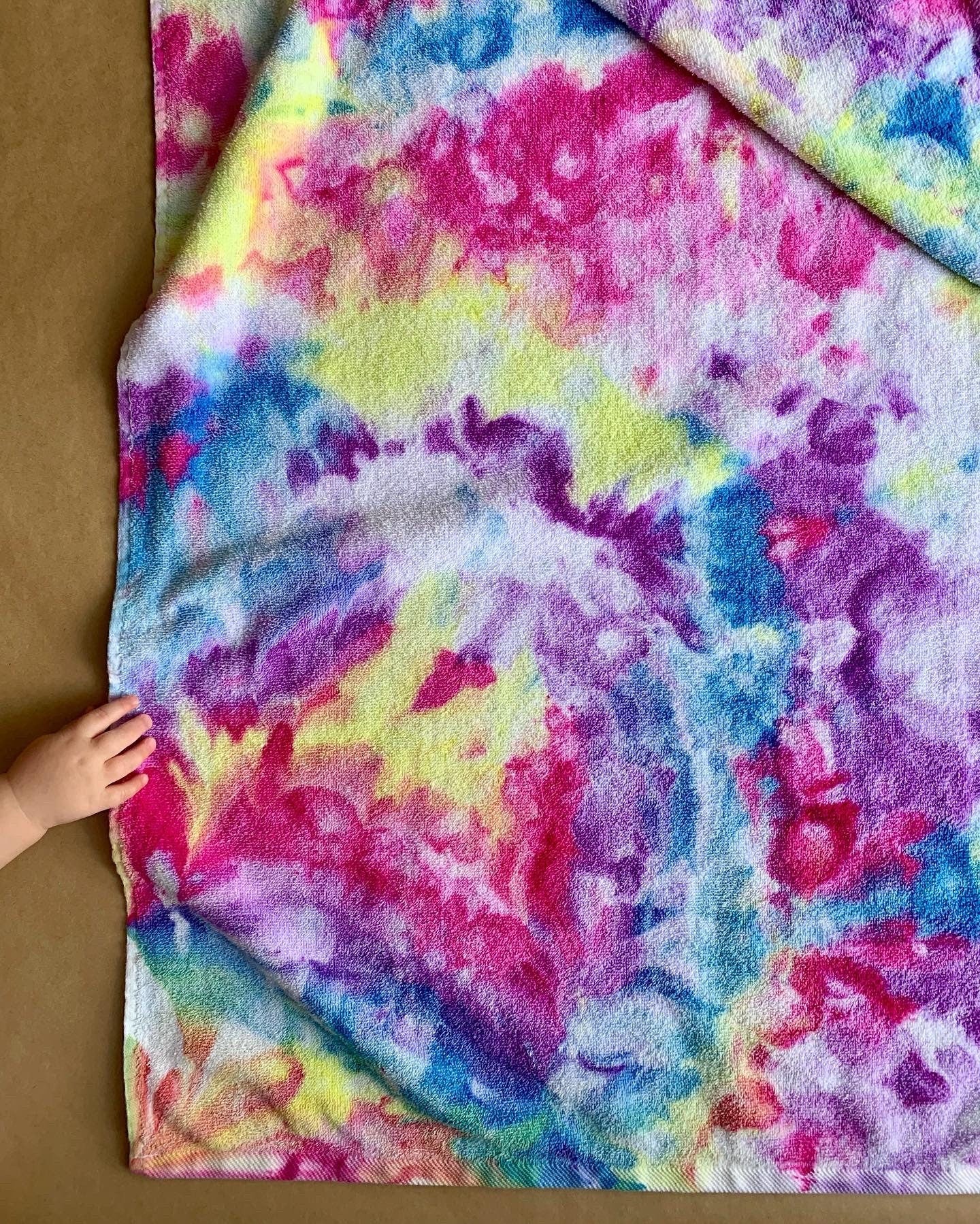 Ice Dyed Kids Beach Towel