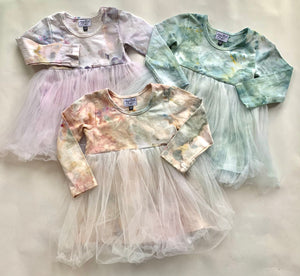 Ice Dyed Long Sleeve Tutu Dress