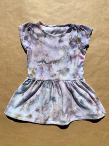 Ice Dyed Girls Short Sleeve Cotton Dress