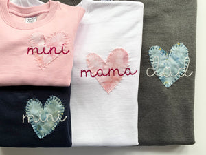 Ice Dyed Heart and Hand Embroidered Kids' Sweatshirt