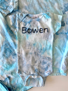 Custom Embroidered Name and Ice Dyed Short Sleeve Onesie® or T-shirt