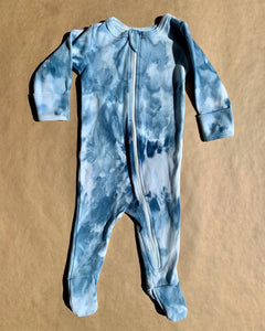 Ice Dyed Zippered Pajamas with Footies or Footless
