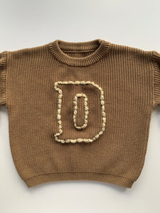 Hand Embroidered Varsity Letter Sweater