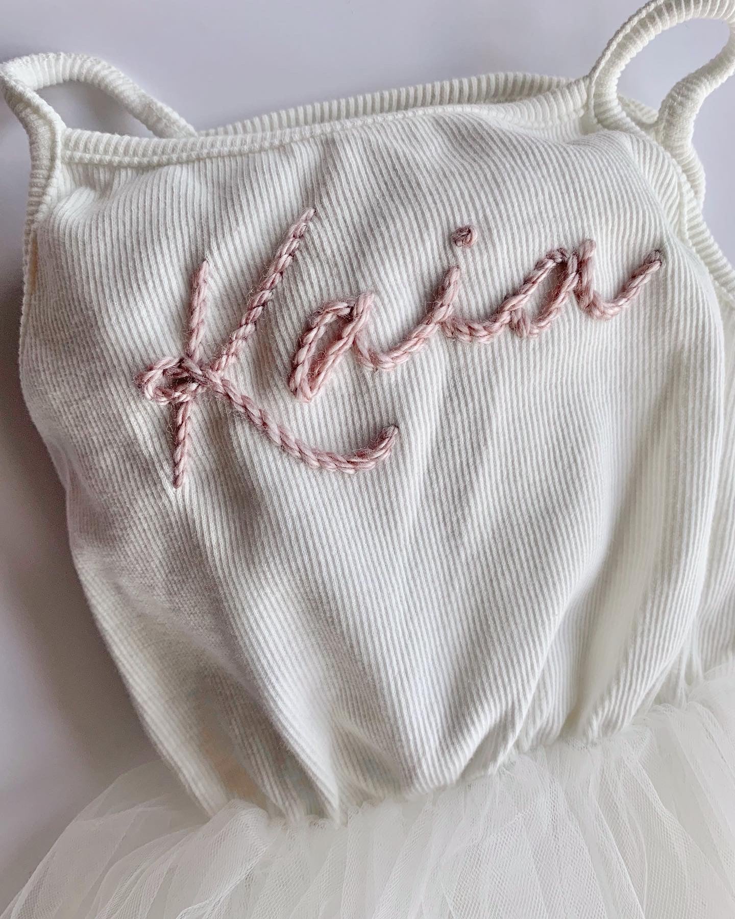 Hand Embroidered Name Tutu and Cotton Dress