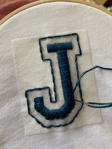 Embroidered 2025 varsity letters