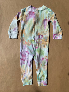 Ice Dyed Zippered Pajamas with Footies or Footless