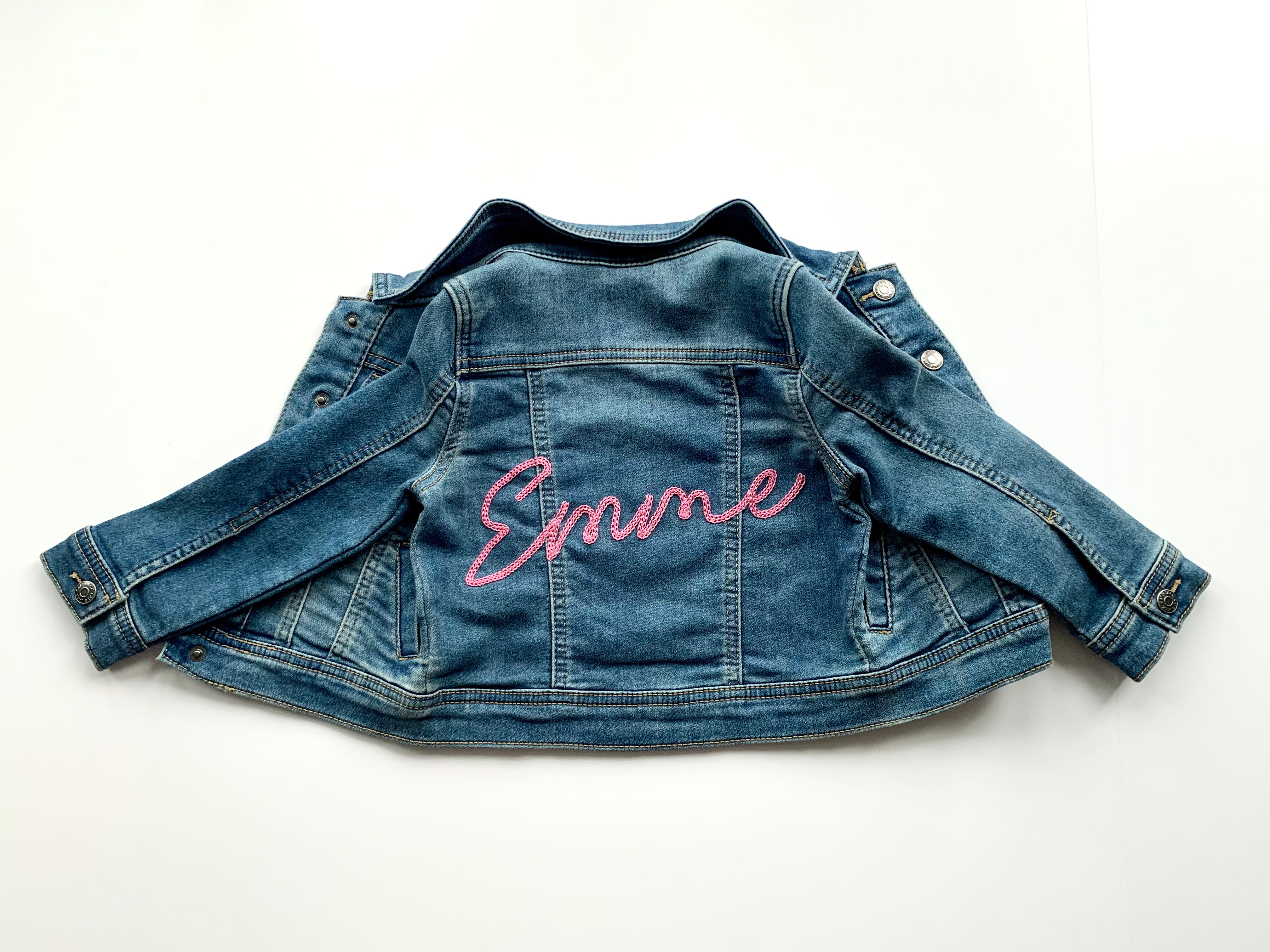 Baby jean jacket with 2025 name