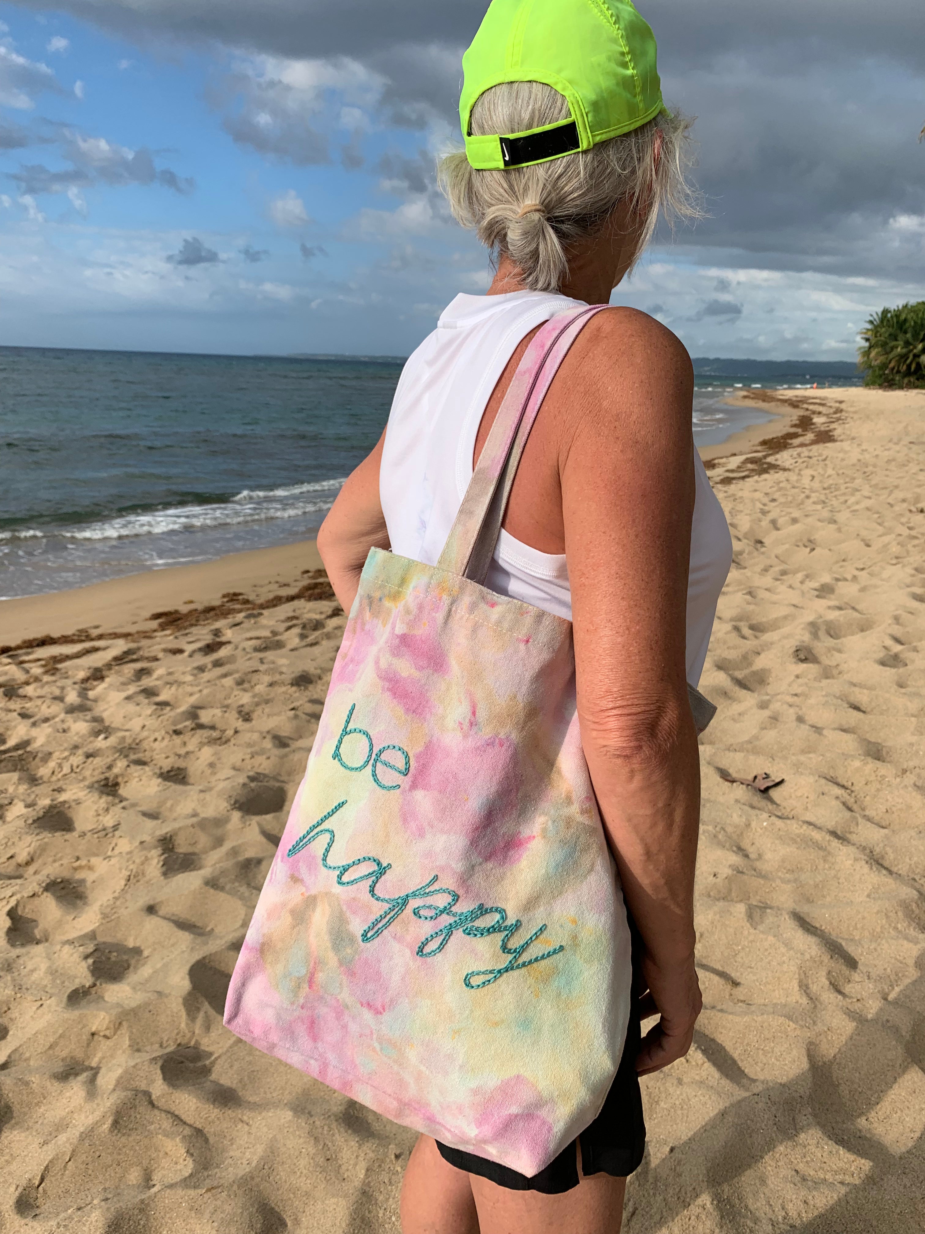 Custom Hand Painted Tote Handbag