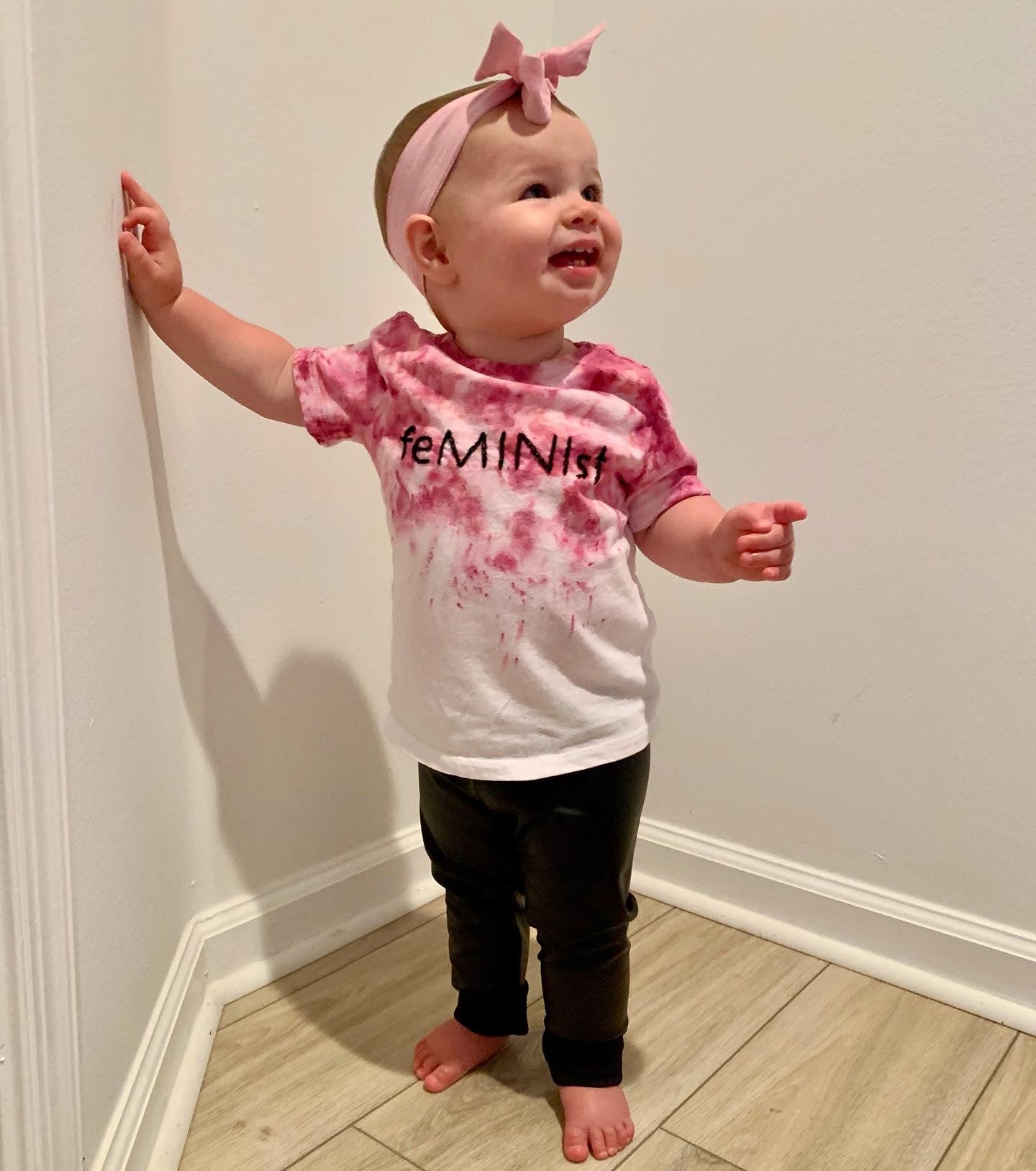 FeMINIst Ice Dyed and Hand Embroidered Onesie® or T-shirt