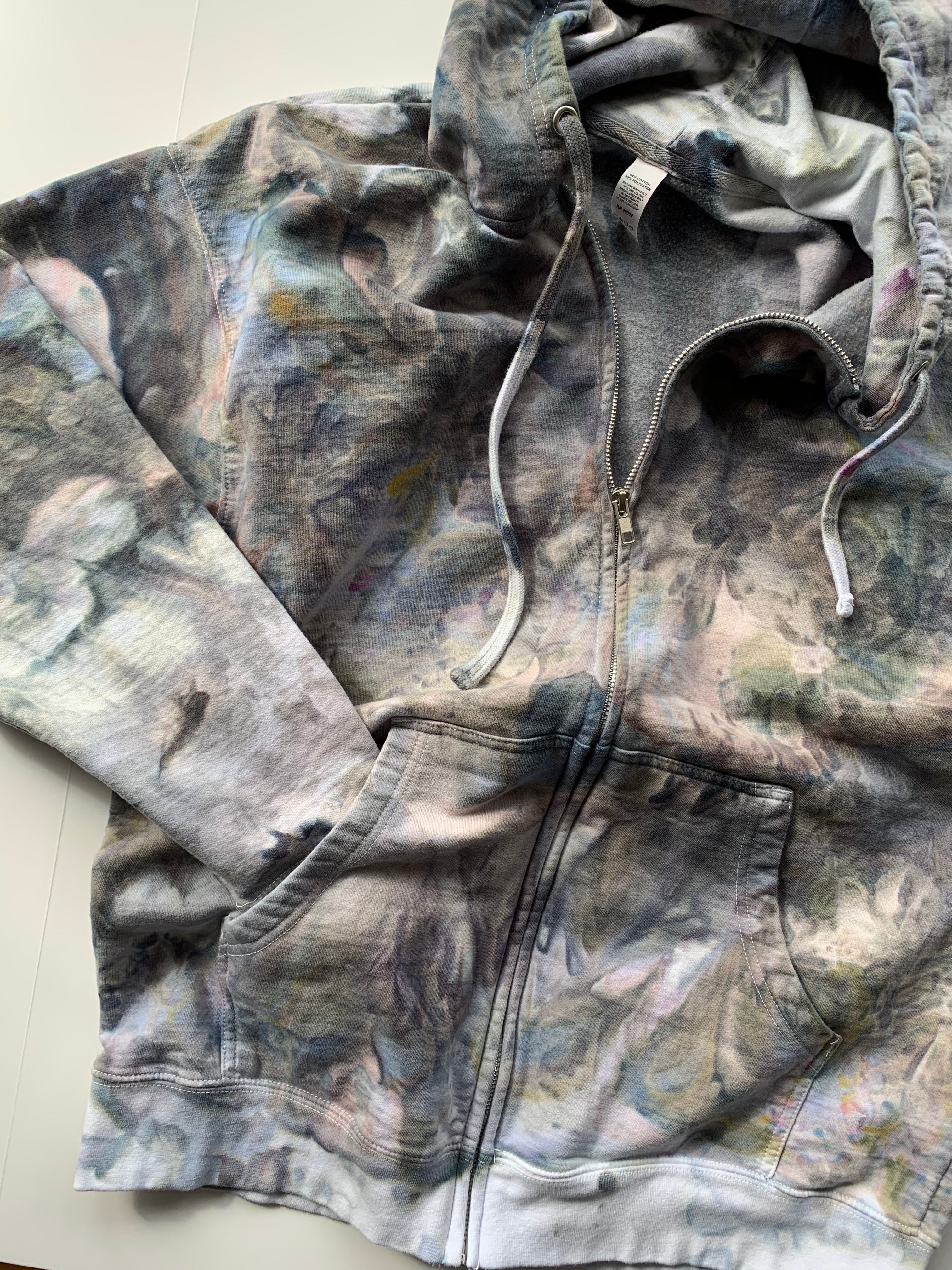 Ice Dyed Adult Zippered Hoodie