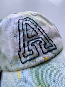 Ice Dyed and Hand Embroidered Varsity Letter Baby, Toddler or Kid’s Hat
