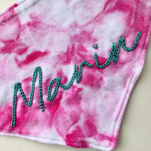 Ice Dyed Baby Bib with Optional Hand Embroidered Name or Monogram