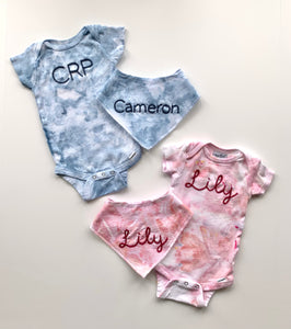 Custom Embroidered Name and Ice Dyed Short Sleeve Onesie® or T-shirt