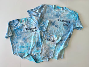 Custom Embroidered Name and Ice Dyed Short Sleeve Onesie® or T-shirt