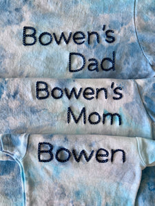 Custom Embroidered Name and Ice Dyed Short Sleeve Onesie® or T-shirt