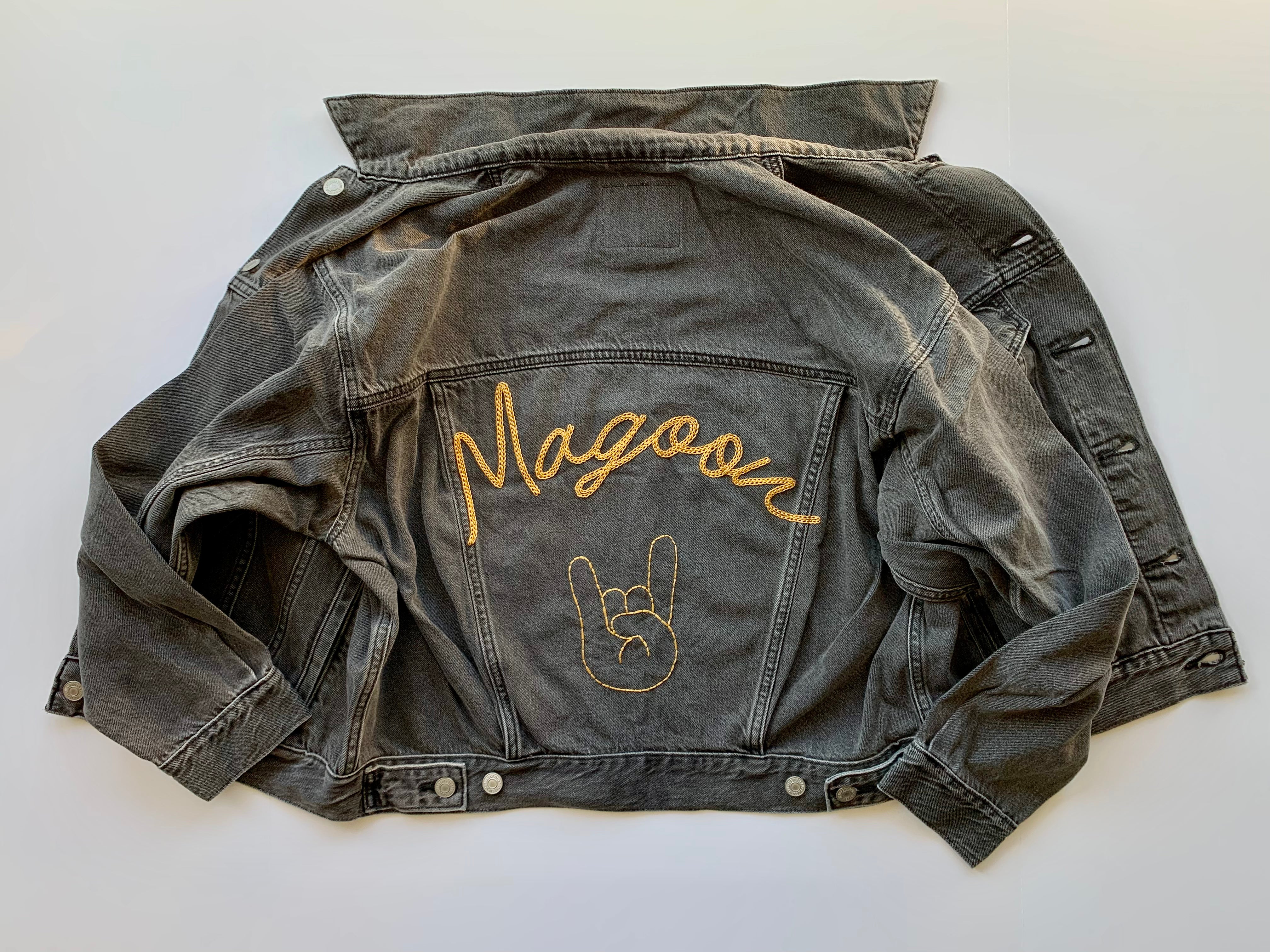 Custom embroidered jean jacket deals