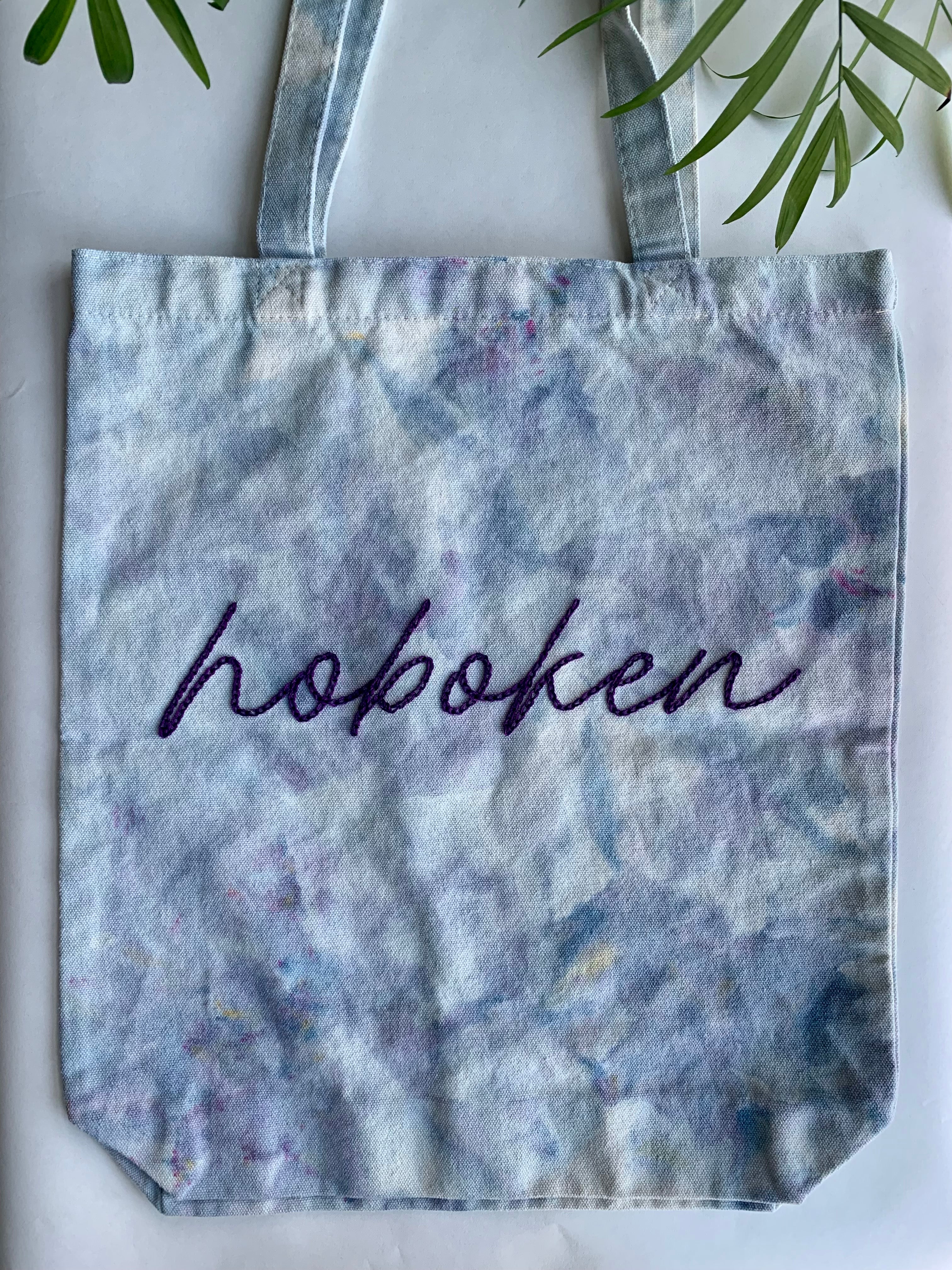 Hoboken Ice Dyed and Hand Embroidered Tote Bag