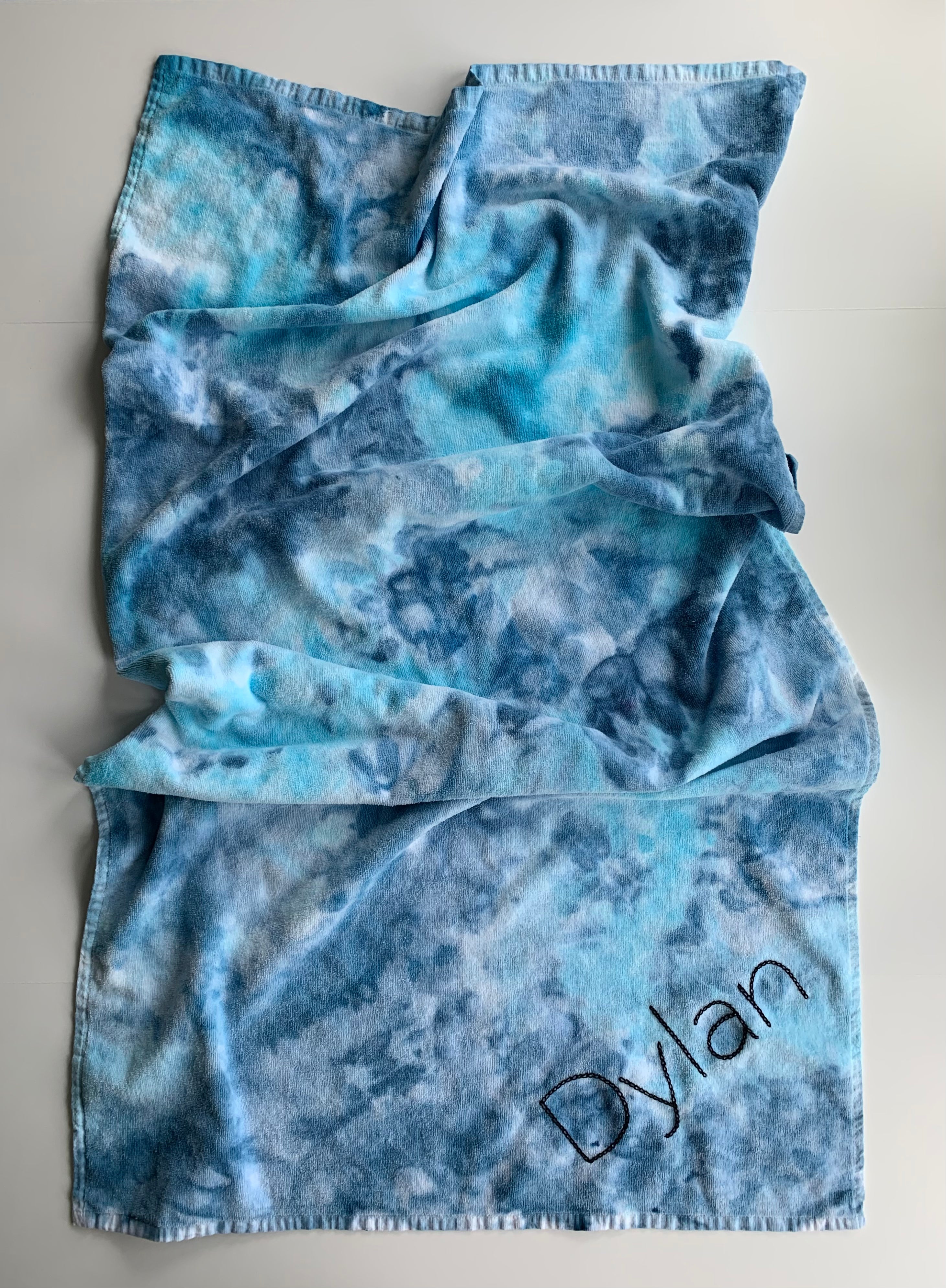 Ice Dyed Kids Beach Towel