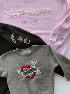 Yarn Embroidered Family Sweatshirt