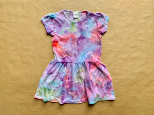 Ice Dyed Girls Short Sleeve Cotton Dress