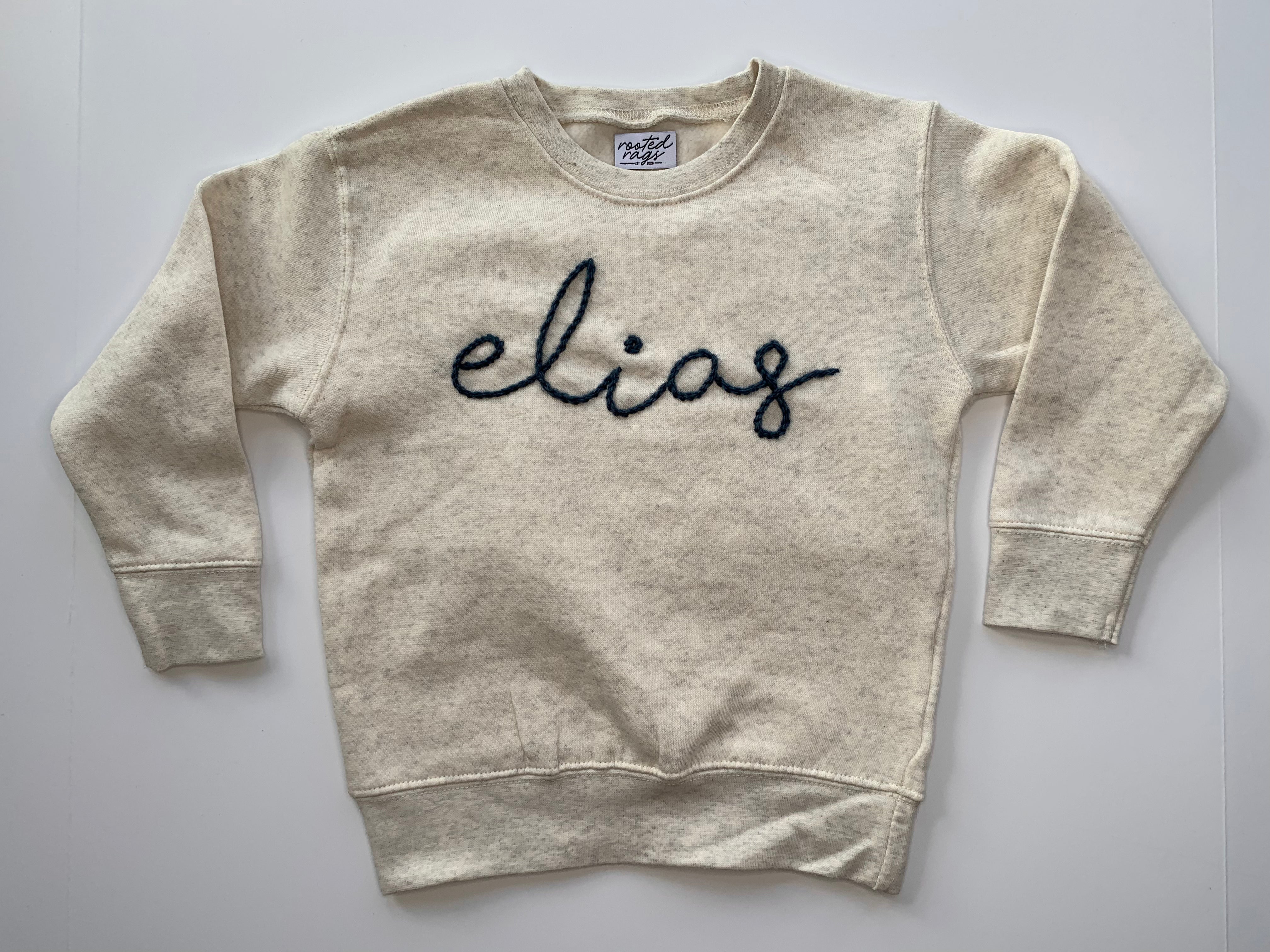 Name embroidered sweatshirt hotsell