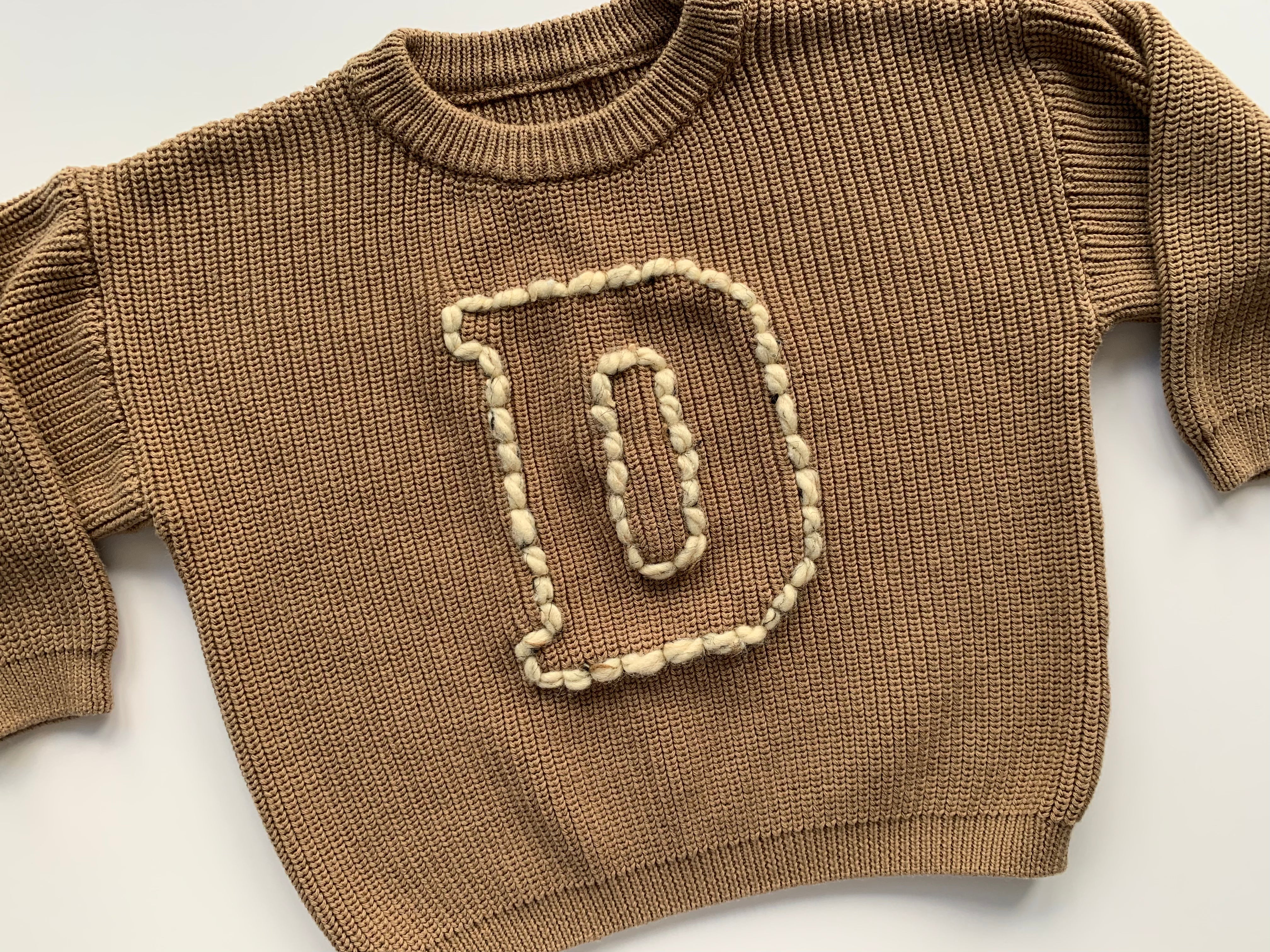 Hand Embroidered Varsity Letter Sweater