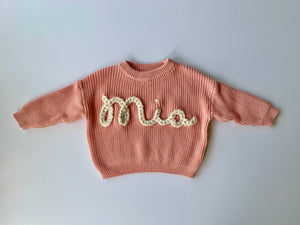Hand Embroidered Name Sweater