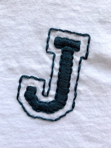 Custom Hand Embroidered Varsity Letter Onesie® or T-shirt