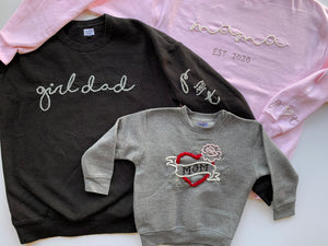 Yarn Embroidered Mother's/Father's Day Sweatshirt