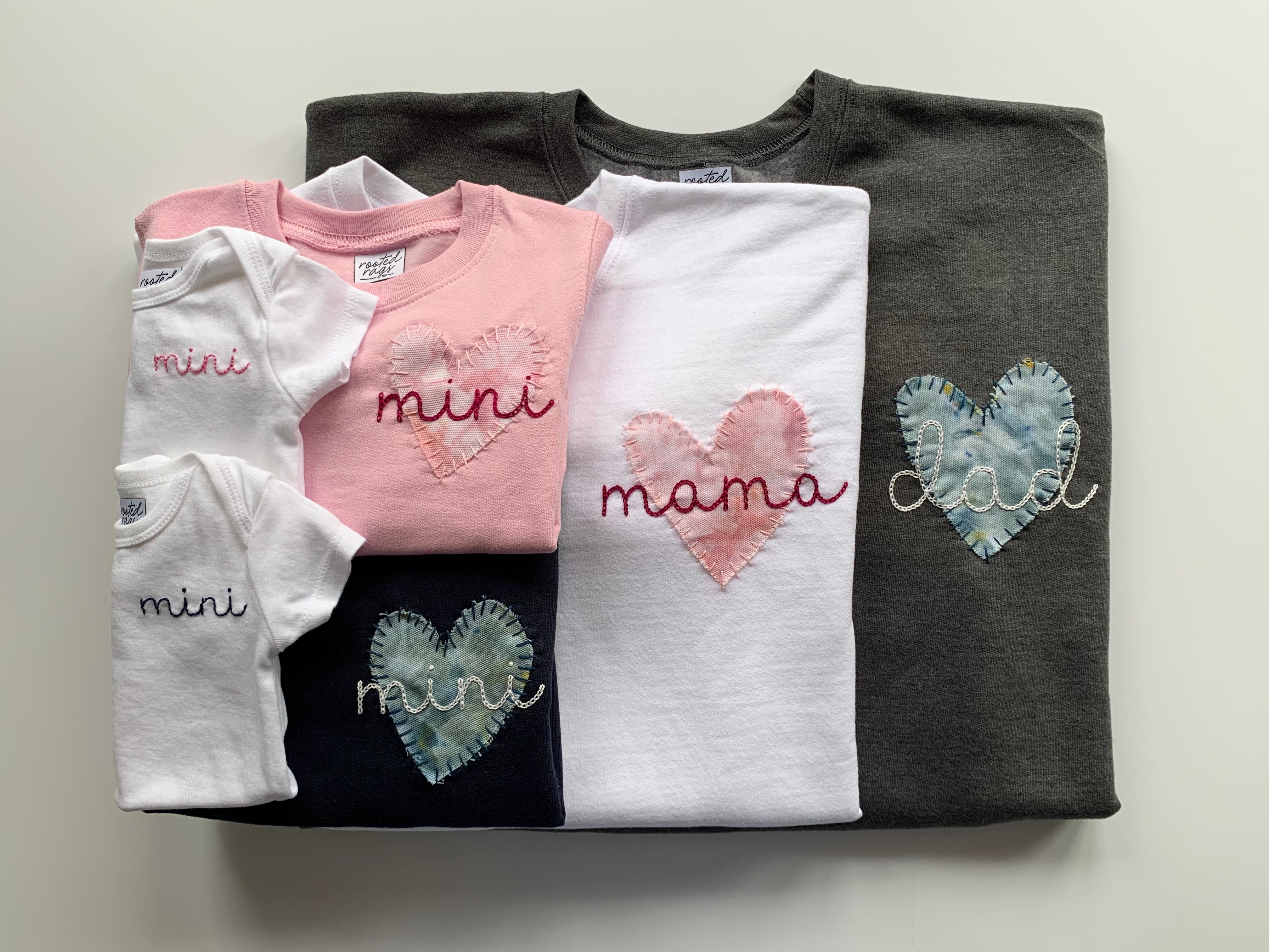 Hand Embroidered Mini Onesie® or Kids' T-shirt
